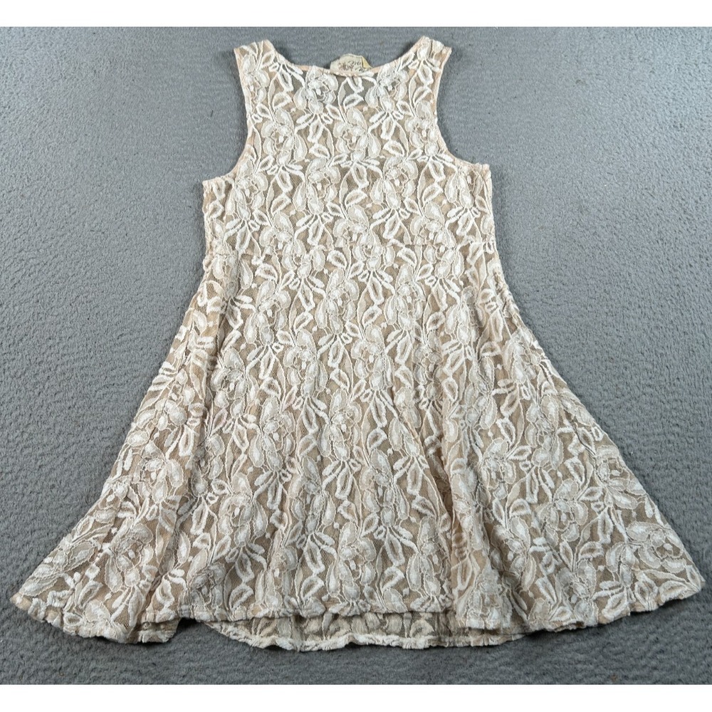 Free‎ People Miles Of Lace Mini Dress Women's Small Brown Floral Skater Tank